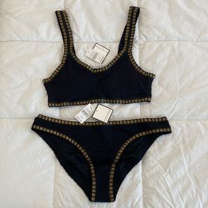 Plantinum swimwear black and gold 2 piece